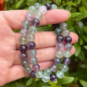 Natural Rainbow Fluorite <b>Beaded</b> <b>Bracelet</b> for Healing Reiki Energy Jewelry Unisex Gift 8mm - Product Image 4