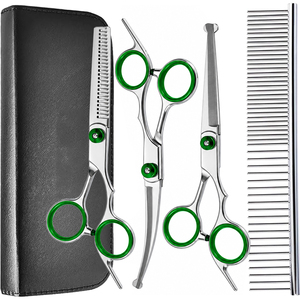 7 Inch Professional Pet Grooming <b>Scissors</b> Set <b>Dog</b> Cat Hair Cutting Thinning Shears Comb Kit Stainless Steel OEM ODM - Product Image 1