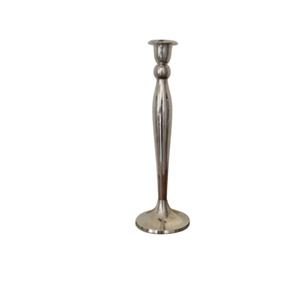 Elegant <b>Silver</b> Metal Taper <b>Candlestick</b> Holder – Vintage Polished Aluminum Candle Stand For Luxury Wedding Table Centerpieces - Product Image 3