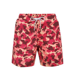 Short de bain pour homme bleu marine imprimé, respirant, séchage rapide, taille mi-haute, avec cordon de serrage, short de plage décontracté d'été avec poches - Product Image 5