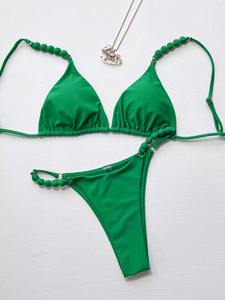 Moda urbana, conjuntos de bikini modernos y elegantes para la playa, decorados con cuentas, totalmente estampados, de alta calidad, precios al por mayor. - Product Image 5