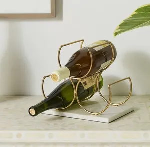 Élégants porte-bouteilles verticaux en métal, conçus pour les espaces de cuisine compacts, au design moderne pour un rangement efficace des bouteilles. - Product Image 2