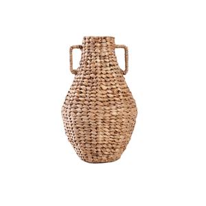 Eco Friendly Handwoven Wicker Water <b>Hyacinth</b> <b>Vase</b> With Handles Natural Handmade Decorative <b>Vase</b> For Wholesale Bulk Buyers - Product Image 1