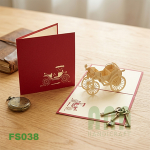 Tarjeta de Felicitación 3D Pop-up Vintage Mercedes de Alta Calidad, Hecha a Mano, con Impresión Personalizada, Artesanía en Papel, FS038 - Product Image 4