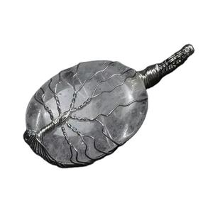 Meilleure vente en gros pas cher prix cristaux pierre de guérison vert aventurine arbre de vie fil enroulé bijoux pendentif collier - Product Image 2