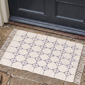 Alfombra Kantha de Algodón Hecha a Mano 2x4 FT Estilo Boho Ecológica Antideslizante de Pelo Plano con Patrón Floral Apta para Mascotas NYKO MART KN-17 Hogar - Product Image 3