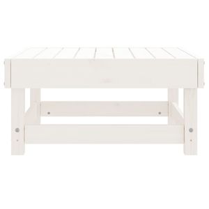Repose-pieds de jardin en bois de pin massif blanc 24,0 x 23,8 x 11,8 po, table d'extérieur - Product Image 5