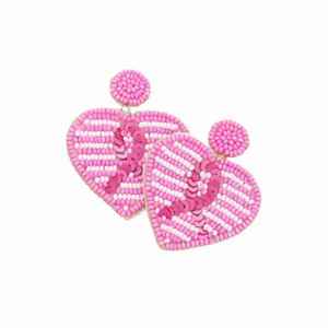 Pendientes de Aro Modernos con Diseño de Corazón Bordado a Mano con Cuentas de Semillas, para Bodas, Fiestas, Regalos, para Mujer - Product Image 1