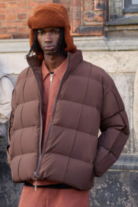 Chaqueta Acolchada Marrón para Hombre, Cortavientos, Casual, con Cuello Alto, Cierre de Cremallera, Gruesa, de Poliéster, Ajuste Regular, para Invierno - Product Image 6