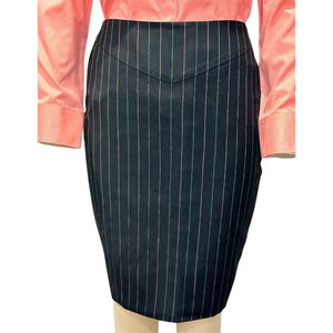Falda Ajustada Negra con Rayas Finas AKA para Mujer, Falda de Oficina Profesional, Ropa Formal para Hermandades con Diseño Clásico F - Product Image 2