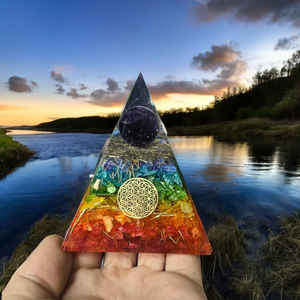 Vente en gros 2026 Dernière pyramide arc-en-ciel 7 chakras Orgone Cristal Agate naturelle de Nubie pour le Feng Shui Méditation Protection contre les CEM - Product Image 2