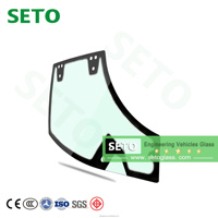 Vitre de cabine d'excavatrice pour Cat Caterpillar Komatsu Hyundai Volvo Hitachi Kobelco Doosan Daewoo Sumitomo avec homologation Emark