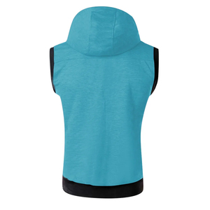 <b>Men's</b> <b>Sleeveless</b> Hooded Vest Solid Color Fleece Windproof Casual Autumn Wear - Product Image 4