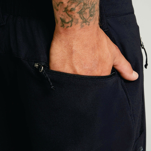 Pantalones de Hombre Negros de Corte Recto, Cintura Elástica, Transpirables, de Poliéster, Casuales, con Logotipo en la Pierna Derecha, para Otoño - Product Image 6