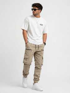 ONETEN APPAREL <b>Men</b> <b>White</b> <b>Short</b> <b>Sleeve</b> T <b>Shirt</b> Casual Regular Fit O Neck Letter Logo Tee - Product Image 1