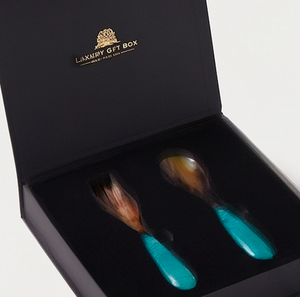 Juego de cubiertos modernos de resina con mangos turquesa, tenedor y cuchara aptos para lavavajillas, vajilla de mango largo para uso diario y bodas - Product Image 3