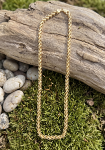 DIVYORO <b>Rope</b> <b>Chain</b> Necklace 22k Gold Plated Classic Women's Everyday Wear - Product Image 4