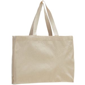 Sac fourre-tout à soufflets en toile bleu roi, motif lettres, taille moyenne, robuste, personnalisable, grande capacité, pour le shopping en gros - Product Image 6