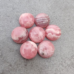 Cabochon rond en rhodochrosite naturelle, pierre précieuse rose calibrée à dos plat, pour bagues et pendentifs, toutes tailles, vente en gros - Product Image 5