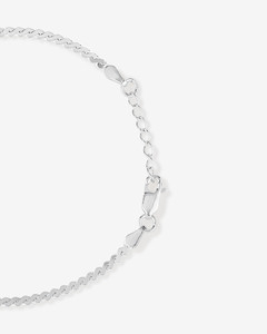 Bracelet en chaîne de corde argentée avec fermoir mousqueton, extensible et ajustable, pour femmes et hommes - Product Image 3