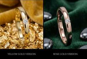 แหวนเพชรเม็ดเดี่ยวชุบทอง 18k สำหรับงานแต่งงานและของขวัญวันครบรอบ - Product Image 2