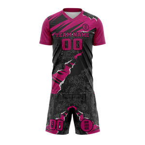 Conjunto de Uniforme de Fútbol Personalizado para Hombre Adulto, Camiseta y Pantalones Cortos, Impresión por Transferencia de Calor, Transpirable, para Uso en Equipo/Escuela/Academia - OEM/ODM - Product Image 1