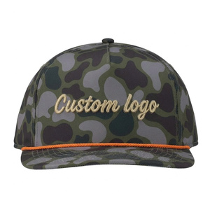 Gorra de béisbol de camuflaje con visera curva, tela de camuflaje, logotipo bordado en 3D personalizado de alta calidad al por mayor para hombres y mujeres - Product Image 1