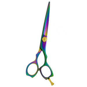 Ciseaux de barbier personnalisés en acier inoxydable multicolores avec vis de réglage dorée, ciseaux de coiffure professionnels de qualité supérieure - Product Image 3