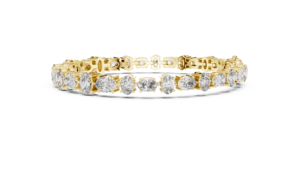 Oval Cut Lab Grown Diamond Tennis <b>Bracelet</b> DEF VVS 10K 14K <b>Solid</b> Gold Classic Prong Set Wedding <b>Bracelet</b> Fine Jewelry for Women - Product Image 4