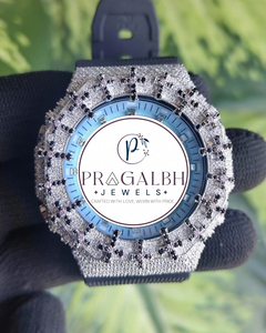Reloj de Lujo Pragalbh Jewels con Diamantes Incrustados, Micro Pavé de Diamantes, Acero Inoxidable, Estilo Hip Hop para Hombre - Product Image 5