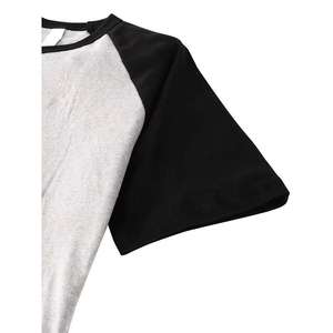 เสื้อผ้าผู้ชายสีดำและสีขาว เสื้อเชิ้ตไซส์ใหญ่ แขนสั้น ผ้าฝ้ายคุณภาพสูง คอกลม - Product Image 3