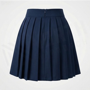Women Pleated <b>Mini</b> Skirt Solid Color High Waist Comfortable All Seasons Woven Polyester Dress Skirt - Product Image 2