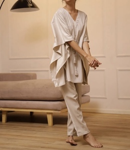 High Quality Stylish Modest <b>Kaftan</b> Co-ord Sets for Women Suitable Daily Wear Night Suit Polyester Anti-Wrinkle Breathable - Product Image 5