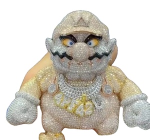 Colgante personalizado de plata de ley con forma redonda blanca de moissanita, hermosa joyería y colgante de hip hop - Product Image 1