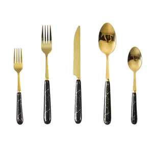 Ensemble de couverts de mariage en métal, couverts en acier inoxydable, ensemble de couverts de designer de haute qualité, ensemble de vaisselle de luxe pour la cuisine - Product Image 1