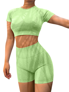 Conjunto Deportivo para Mujer, Estilo Nuevo, Color Sólido, Cintura Alta, para Yoga y Fitness, Venta al Por Mayor - Product Image 2