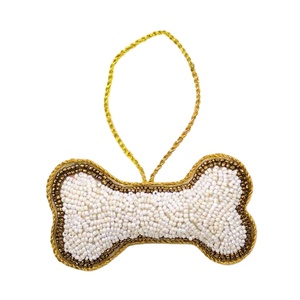 Stylish Fancy Handmade Beaded Dog Bone Embroidery <b>Charm</b> Beautiful Cute Trendy Top Latest Luxury New Design Custom Decor Look - Product Image 1