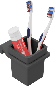 Porte-gobelet mural moderne en verre carré avec support pour salle de bain, organiseur de tasses en acier inoxydable pour hôtel - Product Image 2