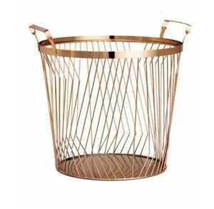 Colorful Round Metal Wire Laundry Basket Set Nordic Style Iron Dirty Clothes <b>Storage</b> <b>Hamper</b> with Handles for Home Organization - Product Image 4