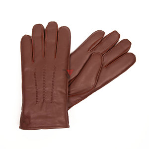 Gants d'hiver chauds pour la conduite avec poignets en fourrure, gants en cuir sans chrome doublés de fourrure pour hommes - Product Image 2