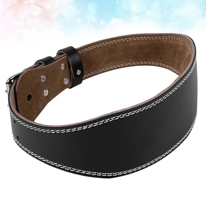 Leather <b>Weight</b> Lifting <b>Belt</b> Adjustable Waist Support for Strength <b>Training</b> Unisex Buckle Closure - Product Image 4