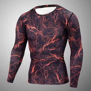 Spandex/Polyester <b>Men's</b> Full Sleeve Eco-Friendly Quick Dry Rash Guard <b>Compression</b> <b>Shirts</b> <b>for</b> Outdoor Sports Cycling - Product Image 2