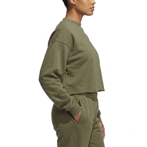 Sudadera Corta Ecológica de Hombros Caídos para Mujer, Oversize, de Algodón Felpa French Terry, Cuello Redondo, para Invierno y Otoño - Product Image 3