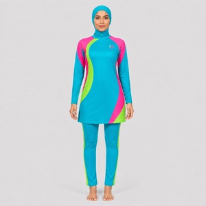 Conjunto de Traje de Baño Islámico Modesto para Mujer, Parte Inferior de Corte Alto, Impresión de Logotipo Multiposición, Ecológico, Transpirable, Bikini Modesto - Product Image 1