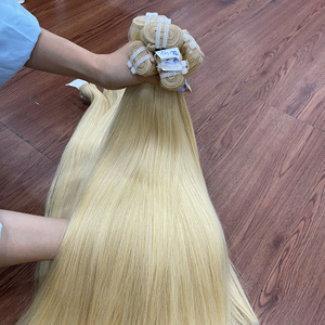 BEST SELLING!! Extensions de cheveux humains vietnamiens 100% naturels, couleur blonde, prix de gros, cheveux bruts, lisses, en trame. - Product Image 6