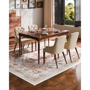 Tappeto Anti-strappo Anti-strappo rosso marrone Vintage 8X10 ft grande Set tappetino - Product Image 5