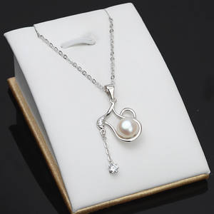 Collar con Colgante del Zodiaco de Plata S925 para Mujer, Perla, Accesorios para DIY, Cadena de Clavícula Vacía, Componentes de Joyería Semiterminados - Product Image 2