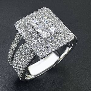 Beautiful Rose Gold Plated Moissanite Lab Grown Diamond <b>Ring</b> <b>Cross</b> Style Engagement Anniversary Jewelry - Product Image 3