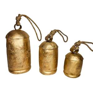 Juego de Campanas de Metal Doradas de Diseño Moderno, 3 Campanas Armoniosas para Árbol de Navidad, Decoración Rústica Ecológica Hecha a Mano para el Hogar, Proveedor Personalizado - Product Image 5