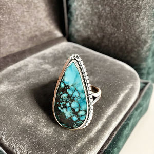 Bague en pierres précieuses turquoise naturelle bleu ciel pour cadeau de noël en argent sterling 925 bijoux en gros bagues fines fournisseurs inde - Product Image 4